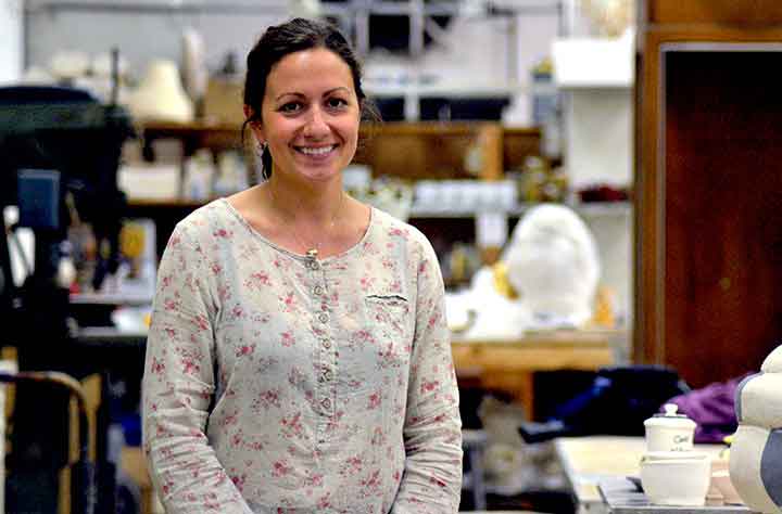 Alexis Gregg in Ceramics studio