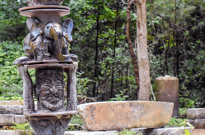 Totem pole outside of Art building.