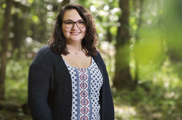 Tara Reigel in the Wesleyan Arbboretum