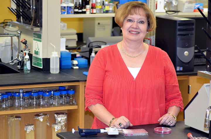 Wanda T. Schroeder in Biology lab