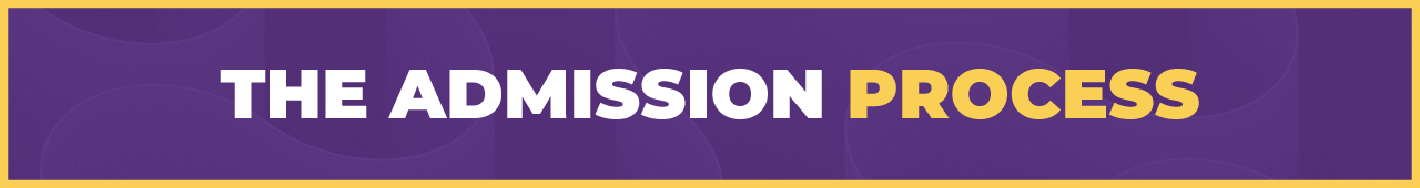 Admission Process Banner that depicts the admission process