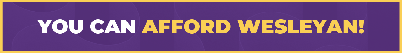 Affordable Banner that depicts that Wesleyan is affordable