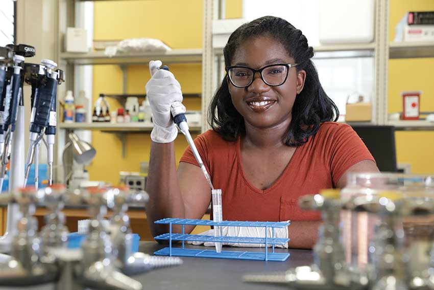 Student in Science Lab